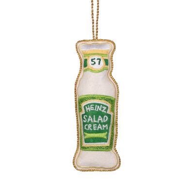 Adorno navideño bordado con crema de ensalada Heinz, 10 cm