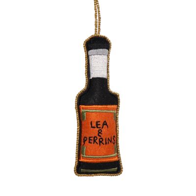 Adorno navideño bordado Lea & Perrins, 10 cm