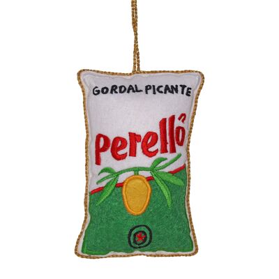 Adorno navideño bordado Aceitunas Perelló, 10cm