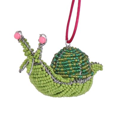 Décoration de Noël en perles d'escargot vertes, 10 cm