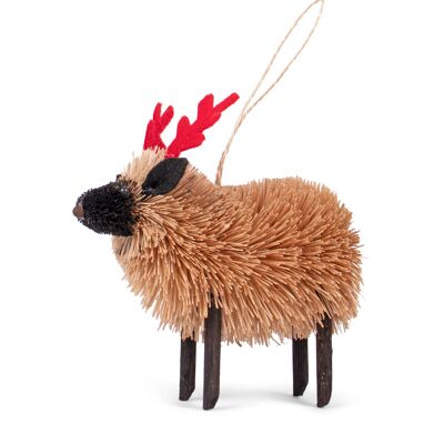Décoration de Noël en forme de mouton à poils longs, 10 cm