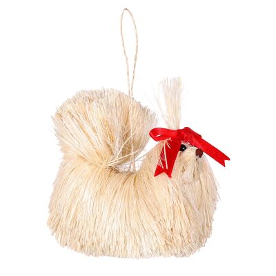 Decoración navideña de cerdas maltesas, 10 cm