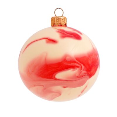 Bola navideña de cristal ondulado con forma de cereza, 8 cm