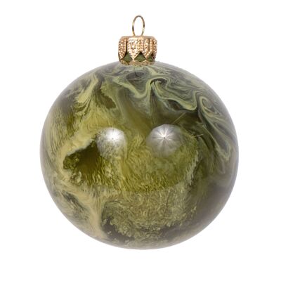 Boule de Noël en verre fondu Agate, 8 cm