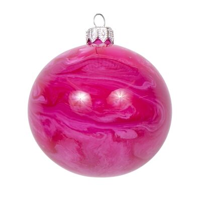 Boule de Noël en verre fondu Rhodochrosite, 8 cm