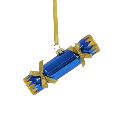 Décoration de Noël Cracker Bleu, 10 cm