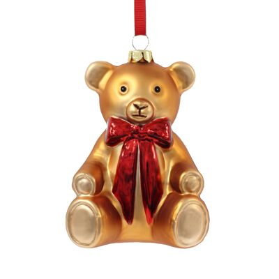 Osito de peluche decoración navideña 10 cm