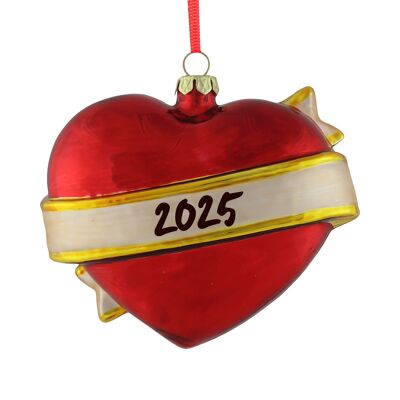 Decoración navideña de corazón de 10 cm