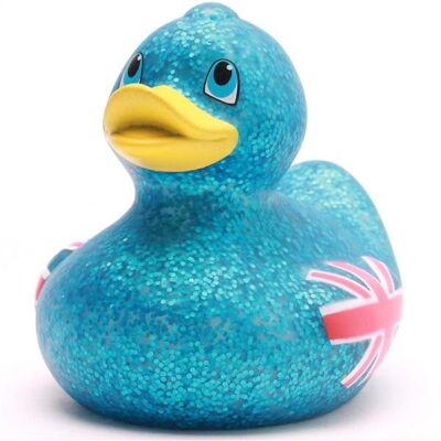 Paperella di gomma glitterata Union Jack - blu - paperella di gomma