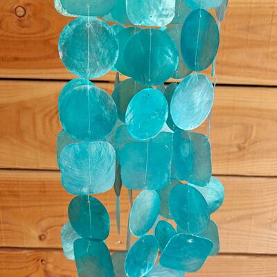 ciondolo conchiglia conchiglie capiz blu - decorazione costiera - bohémien - stile ibiza