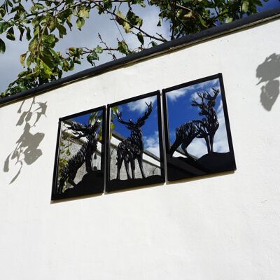 Ensemble de 3 miroirs de jardin SunCatcher en forme de cerf