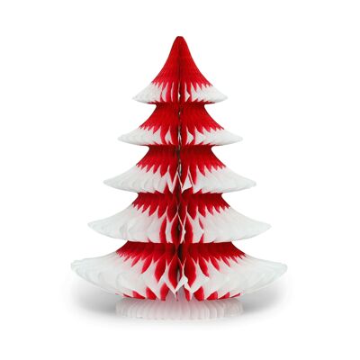 Adorno para árbol de Navidad con punta de nieve, 25 cm, color rojo