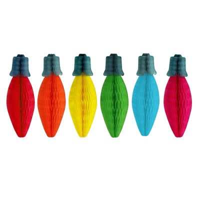 Guirlandes lumineuses de Noël arc-en-ciel 15 cm, lot de 6