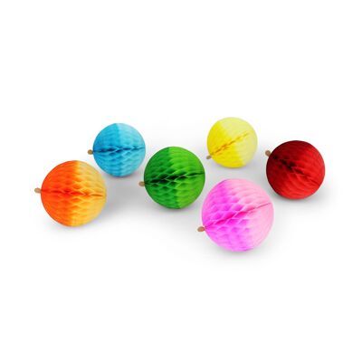 Bolas de nido de abeja de 8 cm, efecto degradado, juego de 6