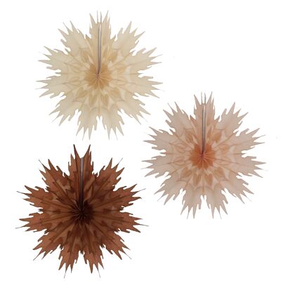 Mini flocon de neige 25 cm, trio naturel