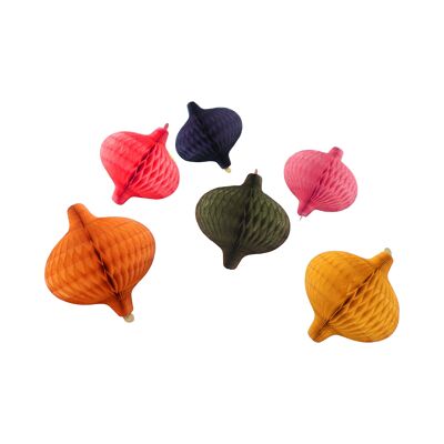 Oignon en nid d'abeille 8 cm, lot de 6 festifs
