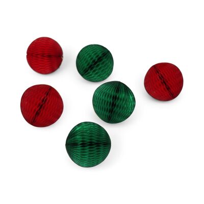 Boule en nid d'abeille 5 cm, lot traditionnel de 6