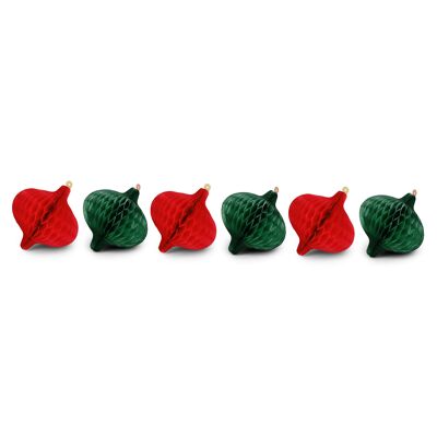 Décoration d'oignon en nid d'abeille 8 cm, lot traditionnel de 6