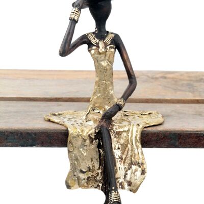 Bronzo seduto 25 cm dorato n°18