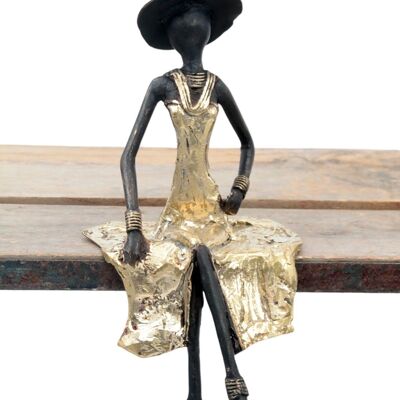 Bronze assis 25 cm doré n°21