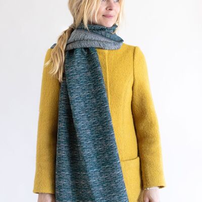 Wool scarf OLIVIA jacquard – blue