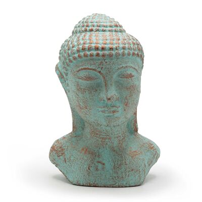 Tête de Bouddha Tranquillité - Cuivre Vert