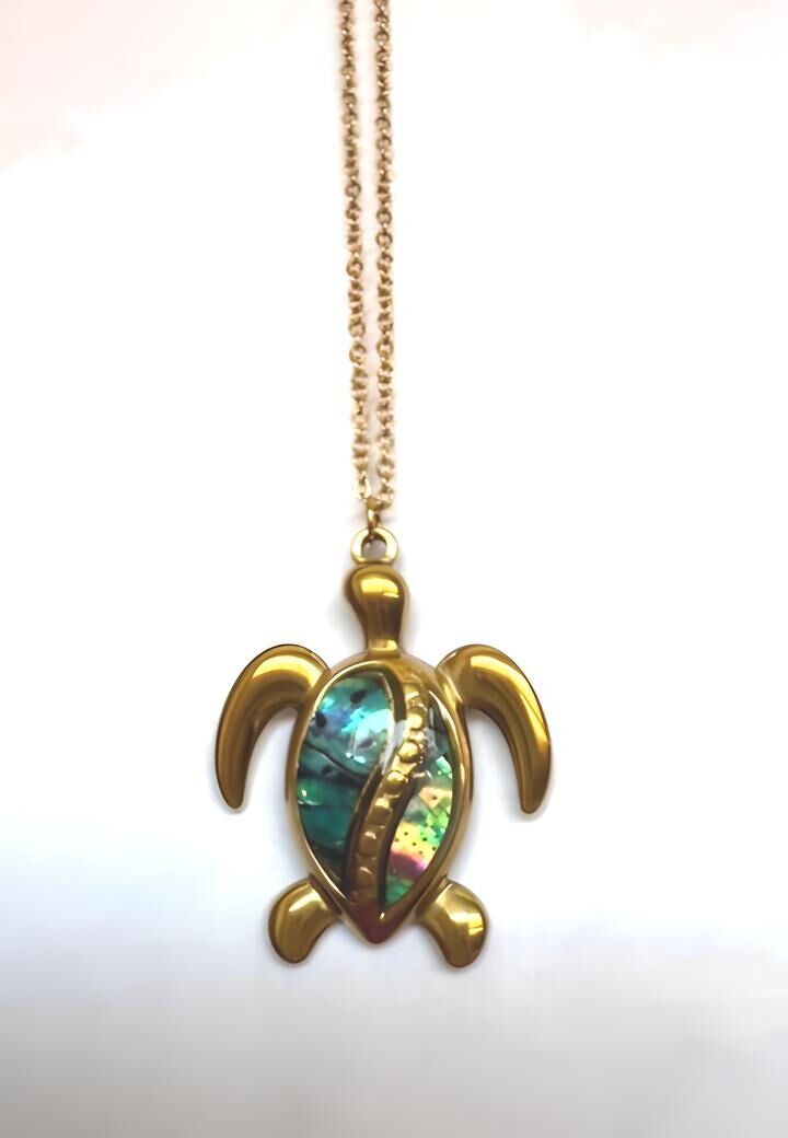 Collana in acciaio inossidabile con tartaruga