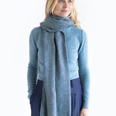 Sciarpa jacquard CLOE 100% cotone (biologico) – blu