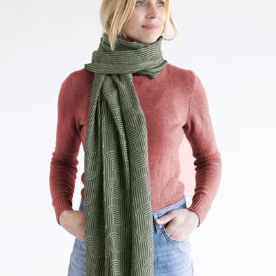 Jacquard scarf CLOE 100% cotton (organic) – green