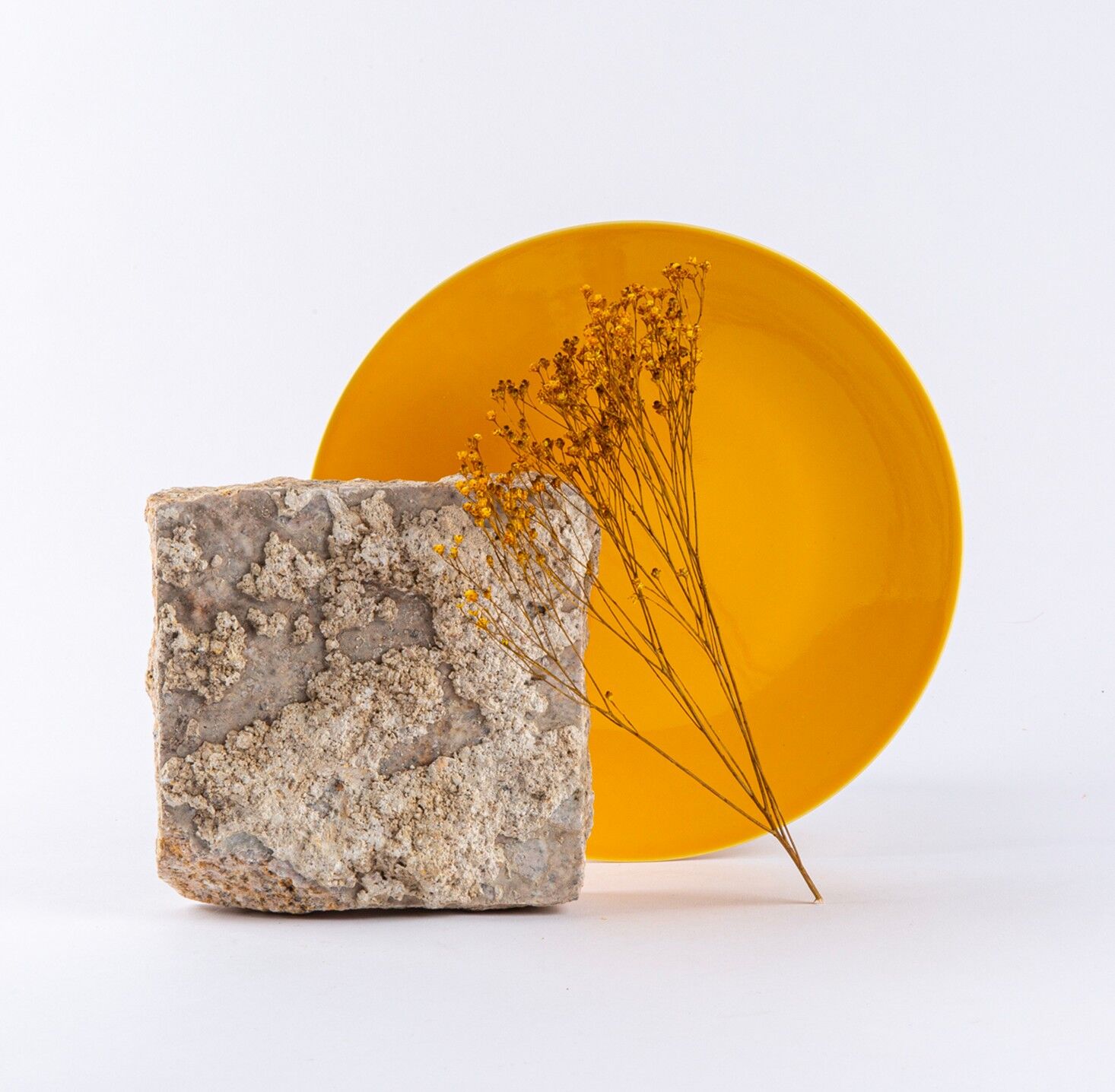 Piatto piano rotondo 25 cm giallo