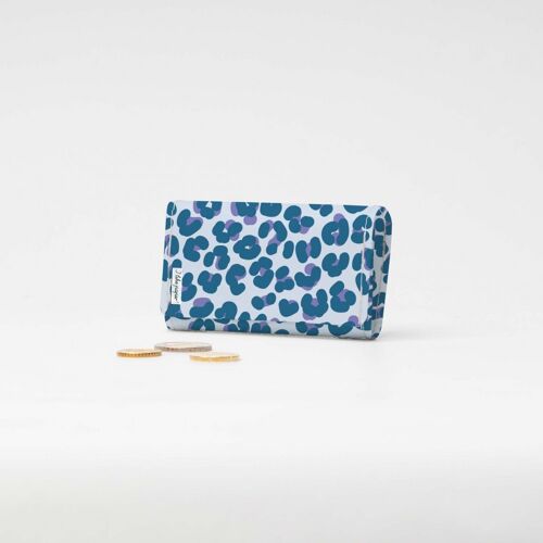 LEOPARD BLEU Tyvek® Faltgeldbörse