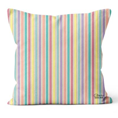 Cuscino a righe pastello (45 cm x 45 cm)