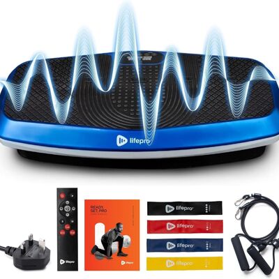 Plataforma vibratoria 3D LifePro Hovert: máquina de ejercicios de cuerpo completo con dos motores, drenaje linfático y plataforma de entrenamiento físico con control remoto, bandas y 99 niveles de velocidad.