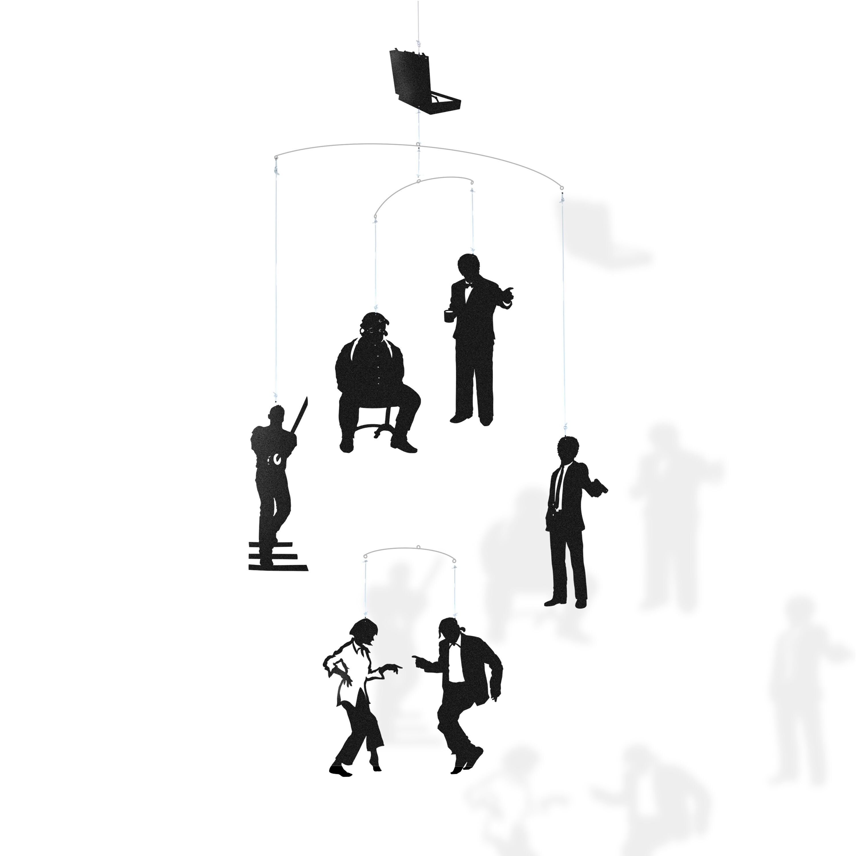 Dekoratives Hängemobile Pulp Fiction – lasergeschnittener Kunststoff und Edelstahldraht