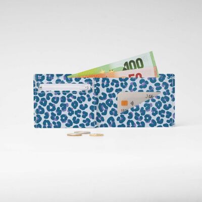 Portefeuille / porte-monnaie en carton LEOPARD BLEU Tyvek®