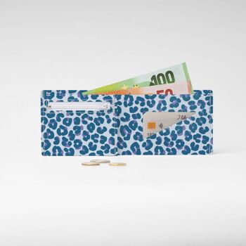 Portefeuille / porte-monnaie en carton LEOPARD BLEU Tyvek® 1