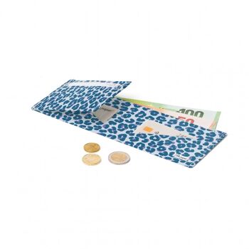 Portefeuille / porte-monnaie en carton LEOPARD BLEU Tyvek® 2