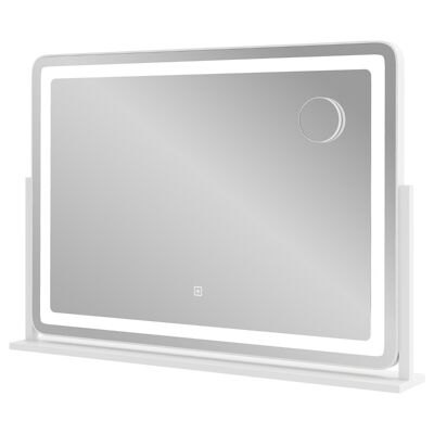 55'S 80 x 55 cm Lighted Makeup Mirror Large Makeup Mirror with 10x Magnification Touch Control 3 Color Lighting Mode