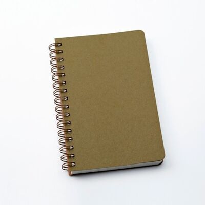 A5 Spiral Notebook - Olive White Pages