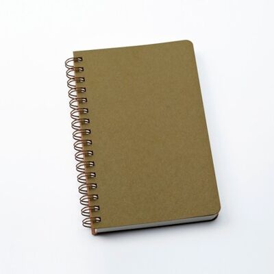 Cuaderno de espiral A5 - Páginas con rayas verde oliva