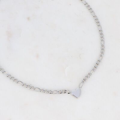 Hans rhodium necklace - heart