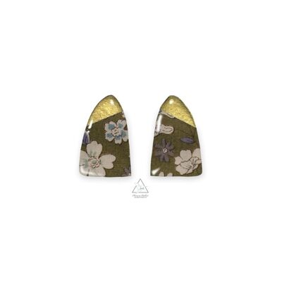 Pendientes maria dorados con oro fino - khaki froufrou