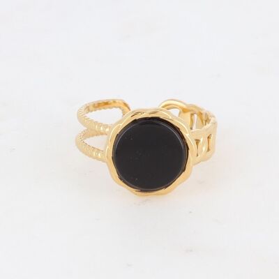 Golden Luce ring with Onyx