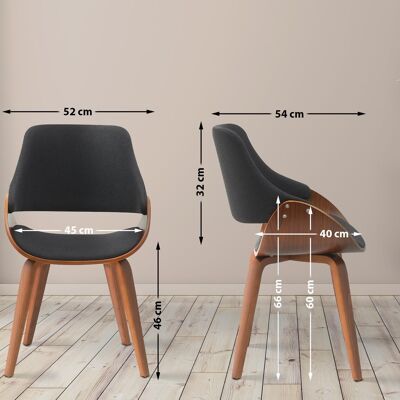 Chaise de salle à manger en tissu Vangale