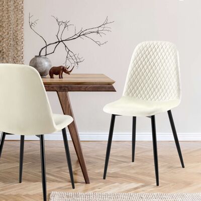 Ensemble de 4 chaises en tissu Giverny