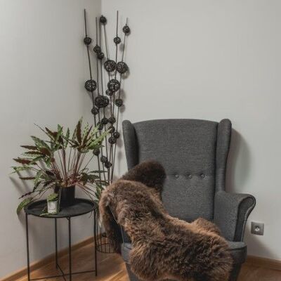 Tappeti in pelle di pecora marrone naturale, pelle di pecora straordinaria, pelle di pecora, tappeti in pelle di pecora, tappeti, tappeti in moquette, schaffell Hygge (101-120 cm)