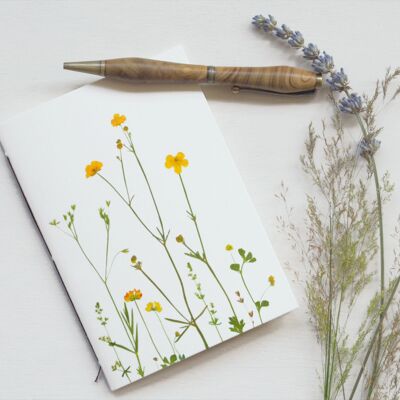 Handmade stationery: Small floral notebook “Summer” • Botanica collection • A6