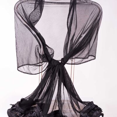 Black tulle shawl for parties and weddings