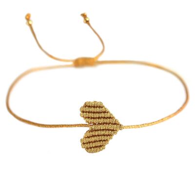 Pulsera corazón de oro
