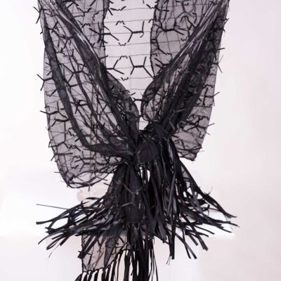 Black tulle shawl for parties and weddings